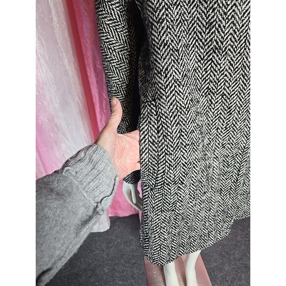 J. Crew Houndstooth Wool Blend Lined Classic Mock Neck Coat Size 10 - Picture 6 of 14